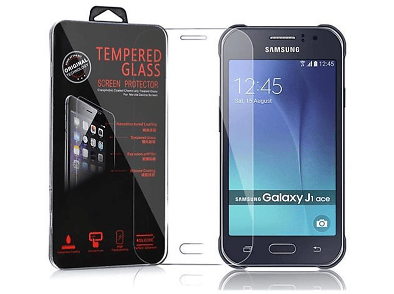 CADORABO Schutzglas Tempered Glas Schutzfolie(für Samsung Galaxy J1 ACE)