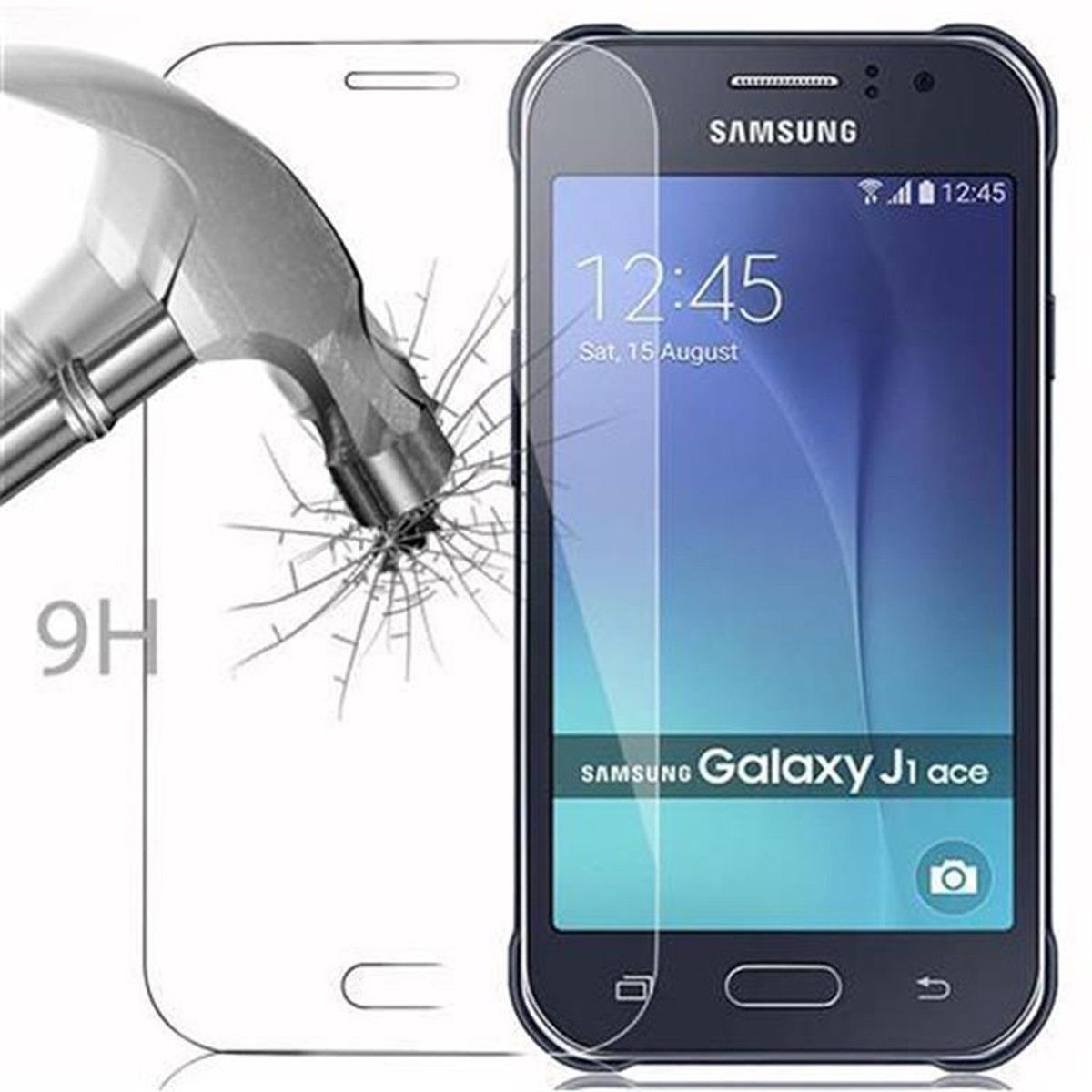 CADORABO ACE) Schutzglas J1 Tempered Glas Schutzfolie(für Samsung Galaxy