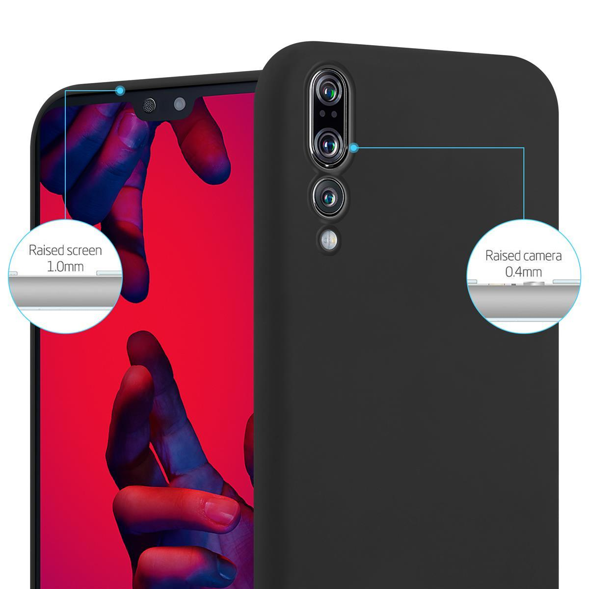 Custodia per telefono nera. Il bordo rialzato dello schermo è di 1,0 mm e il bordo della fotocamera rialzato è di 0,4 mm.