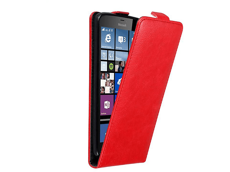 CADORABO Hülle im Flip ROT APFEL Cover, Flip Lumia 640 Nokia, Style, XL