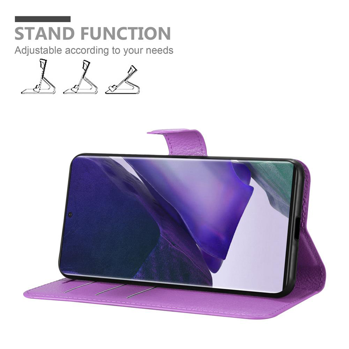 Galaxy Standfunktion, NOTE 20 Hülle PLUS, CADORABO Bookcover, VIOLETT Book MANGAN Samsung,