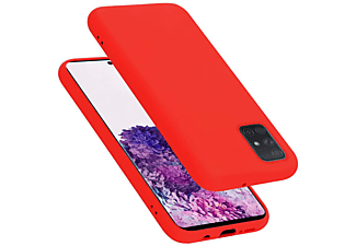 carcasa de móvil  - Funda flexible para móvil - Carcasa de TPU Silicona ultrafina CADORABO, Samsung, Galaxy A71, liquid rojo