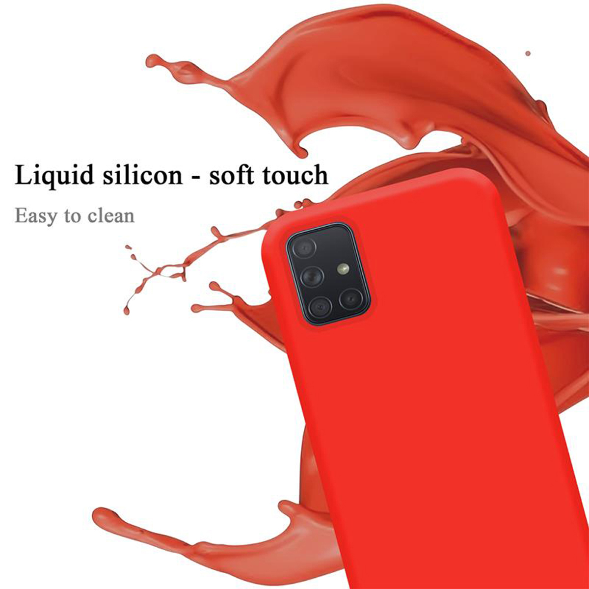 Silicone Galaxy Samsung, 4G, LIQUID ROT Liquid A71 Case Style, Hülle im CADORABO Backcover,