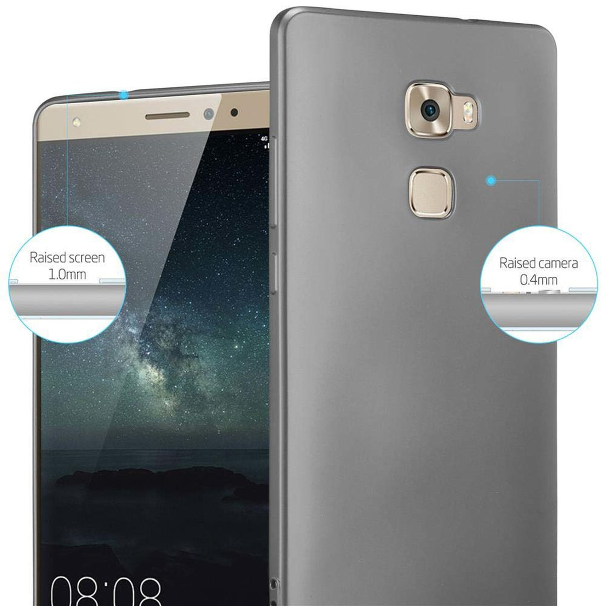 CADORABO TPU Matt Metallic Backcover, MATE Hülle, GRAU S, METALLIC Huawei