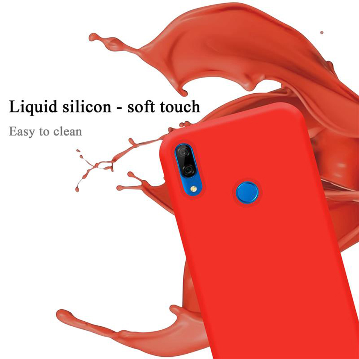 CADORABO Hülle im Liquid P Silicone Huawei, SMART Case ROT PRIME Y9 2019 LIQUID Backcover, / Enjoy Style, Z 10 / PLUS