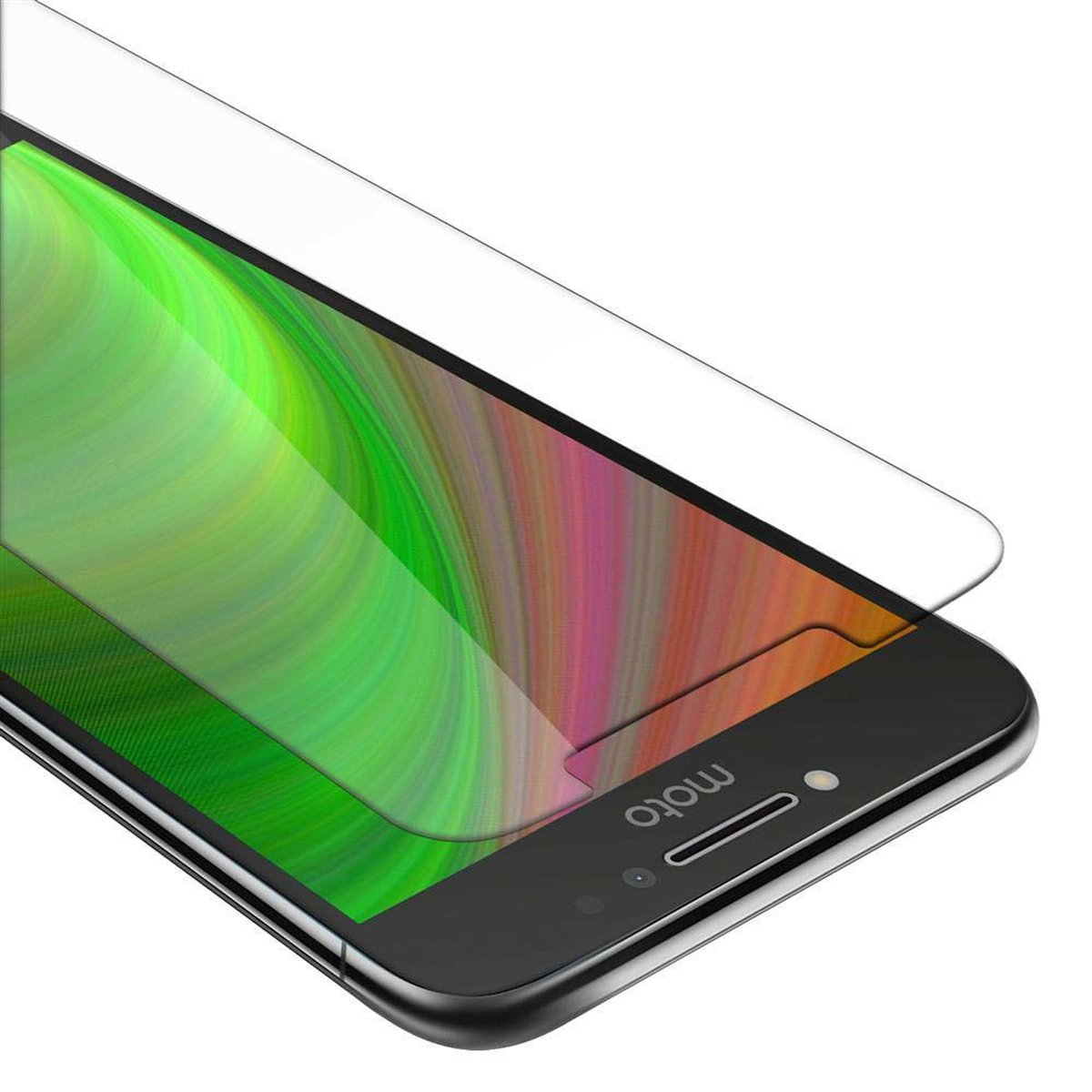 PLUS) Schutzfolie(für Motorola MOTO E4 Schutzglas Tempered CADORABO Glas