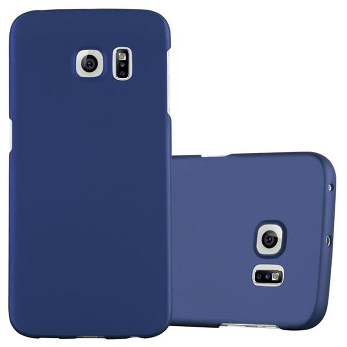 Samsung, S6 Hard Style, im METALL Galaxy Case Backcover, Matt Hülle CADORABO BLAU EDGE, Metall