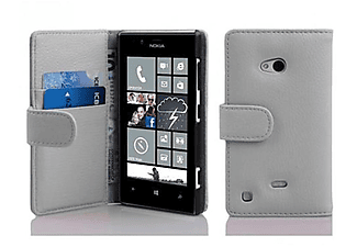 carcasa de móvil  - Funda libro para Móvil - Carcasa protección resistente de estilo libro CADORABO, Nokia, Lumia 720, blanco magnesio