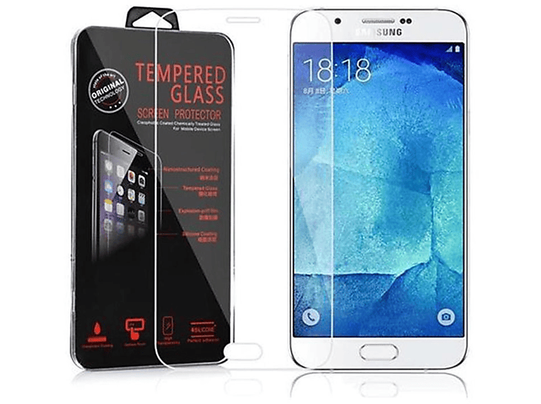 CADORABO Schutzglas Tempered Glas Schutzfolie(für Samsung Galaxy A8 2015)