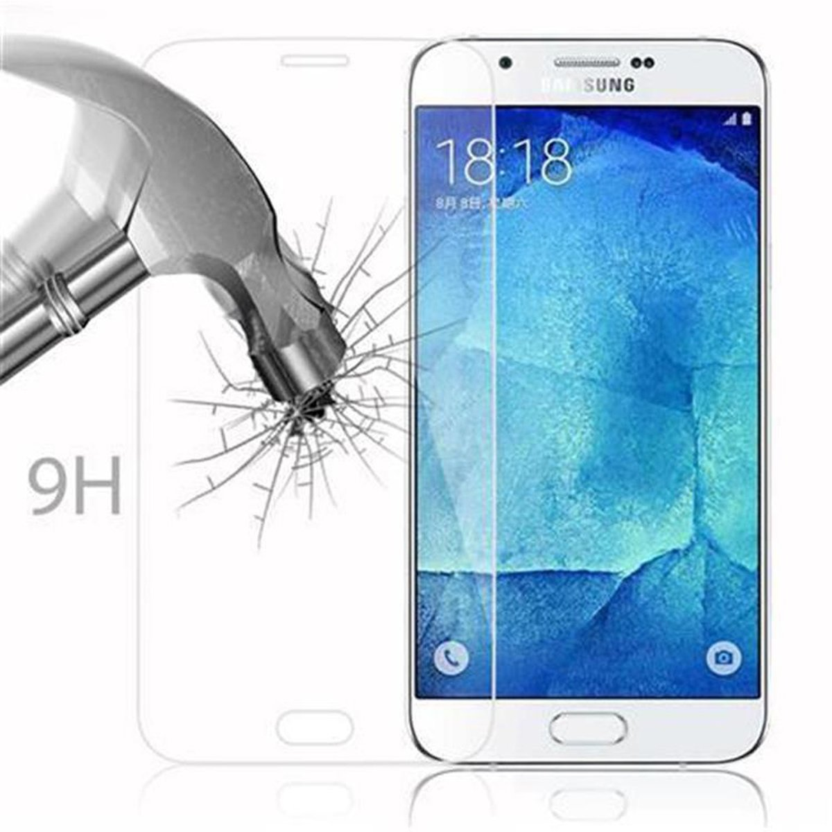 CADORABO Schutzglas Tempered Glas 2015) Samsung Schutzfolie(für A8 Galaxy