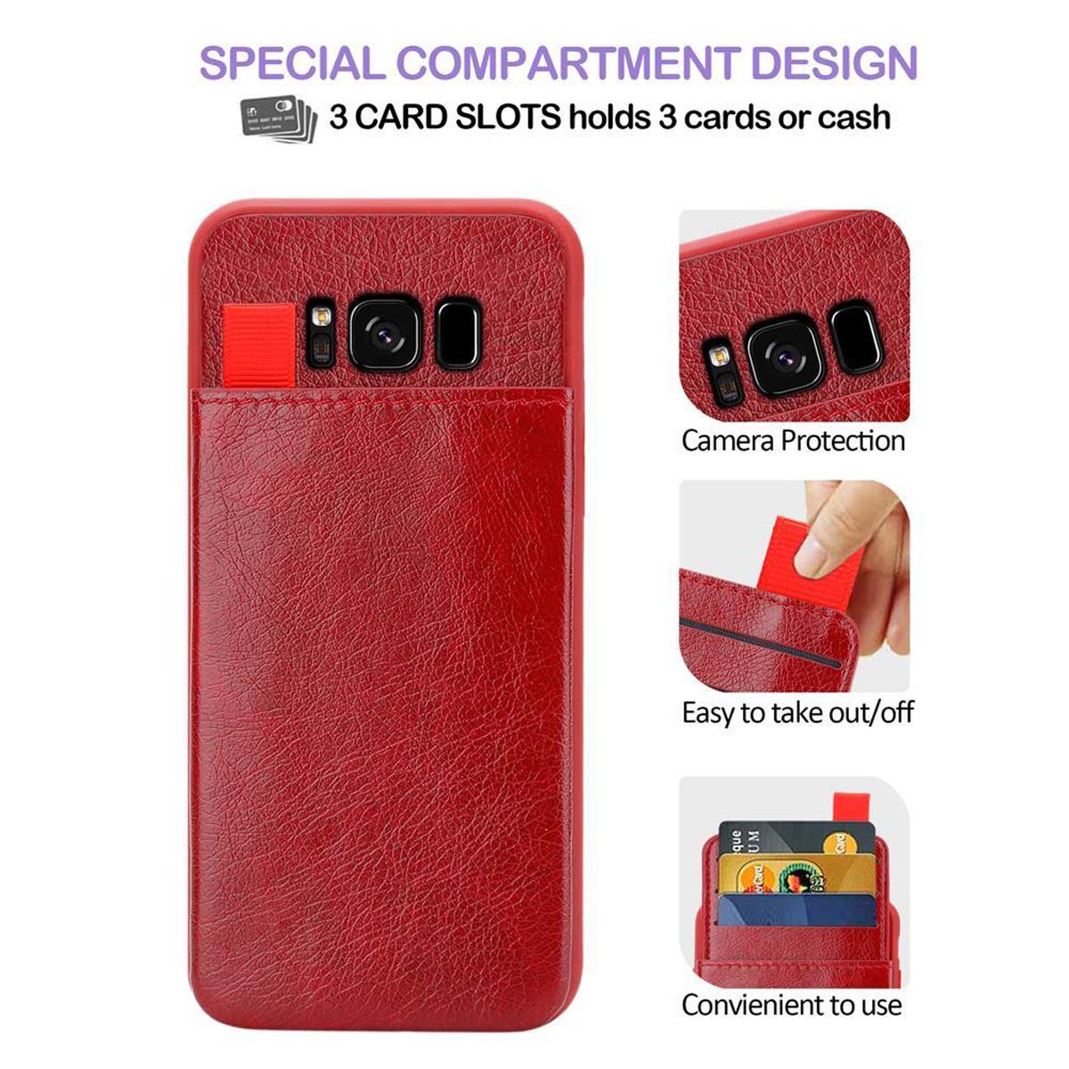 Rote Handyhülle mit Fachdesign.