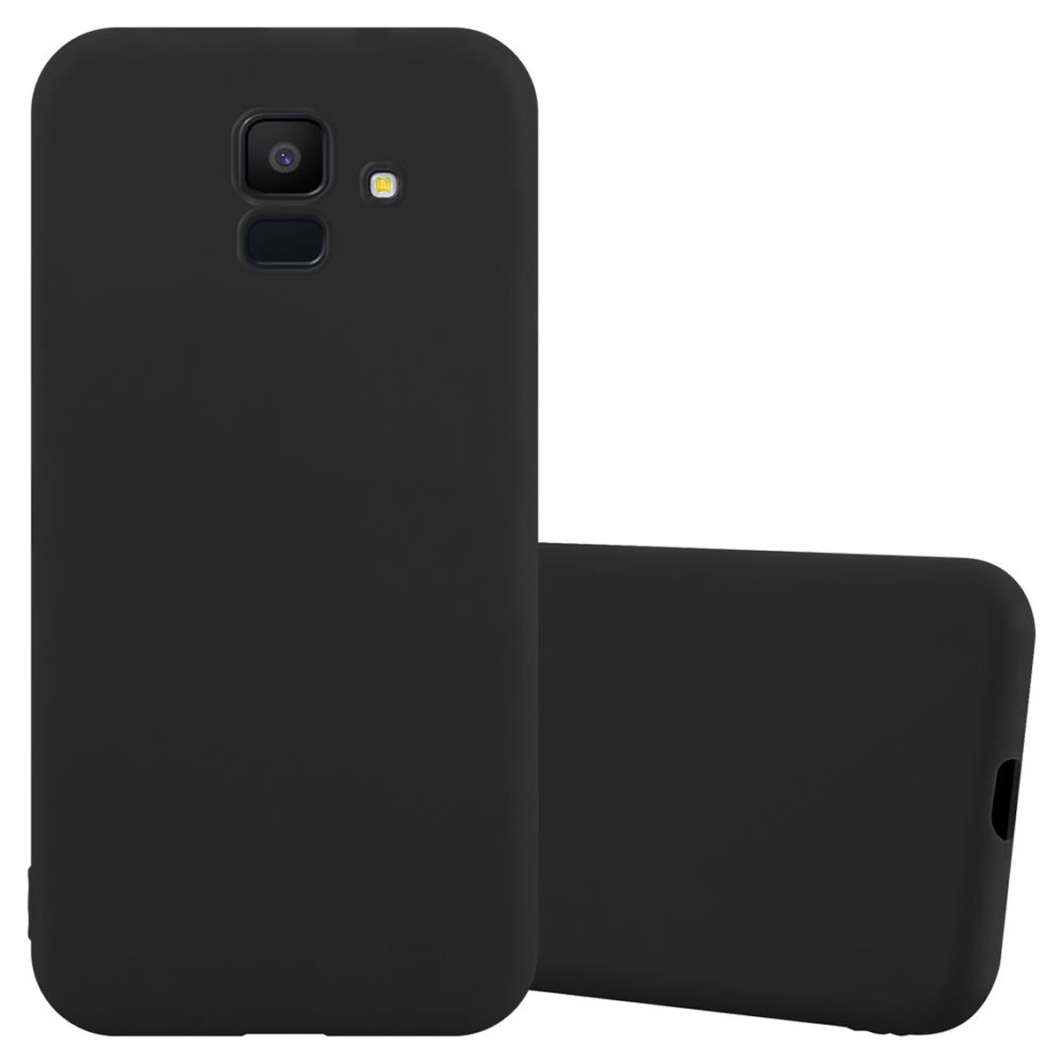 CADORABO Hülle im J6 SCHWARZ Backcover, 2018, Samsung, TPU CANDY Candy Style, Galaxy