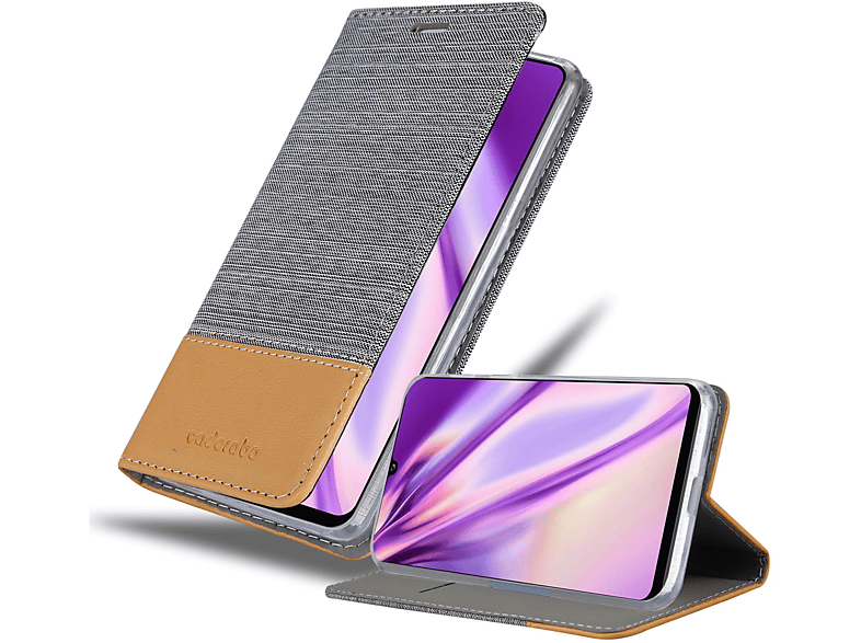 CADORABO Schutzhülle 4G, im Bookcover, Style, Samsung, BRAUN Jeans GRAU Galaxy Book A42 HELL