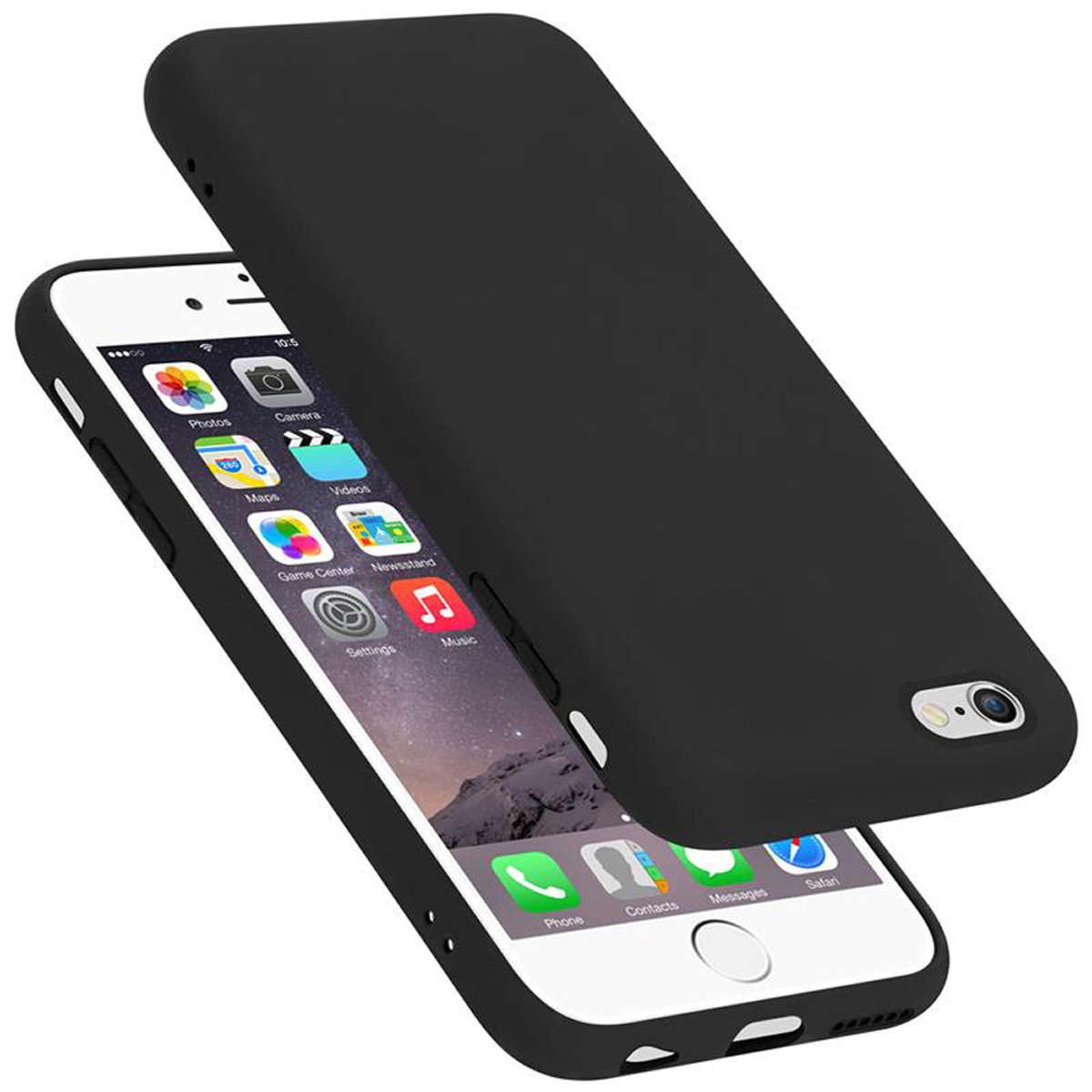 Style, SCHWARZ 6 / 6S, Silicone Case Hülle Apple, Liquid im Backcover, LIQUID iPhone CADORABO