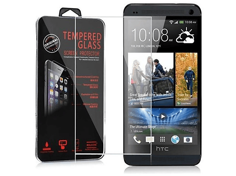 CADORABO Tempered Schutzglas HTC E8) ONE Schutzfolie(für Glas