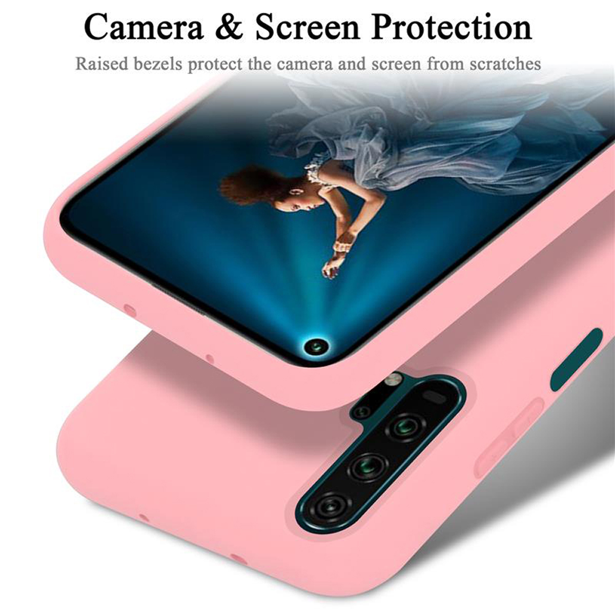 CADORABO Hülle im Liquid Silicone Backcover, LIQUID Style, PRO, 20 Case Honor, PINK