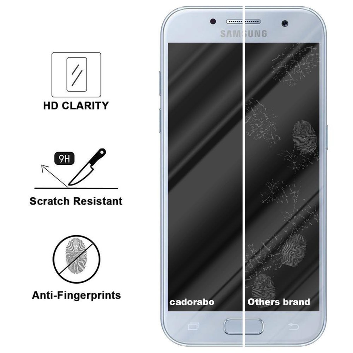 Glas Tempered A5 Galaxy 2017) Schutzglas Samsung Schutzfolie(für CADORABO