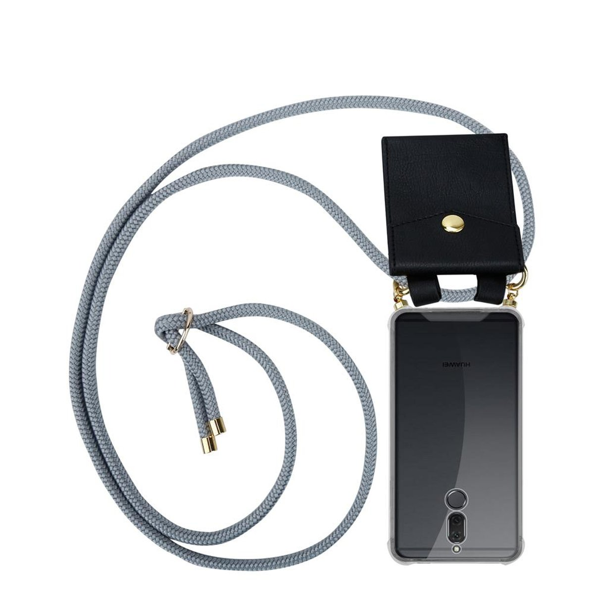 CADORABO Handy Kette mit Gold und MATE GRAU abnehmbarer Huawei, / NOVA Backcover, Ringen, Kordel 10 2i, Band Hülle, SILBER