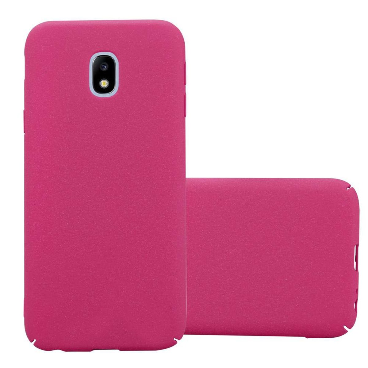 CADORABO Hülle im Hard Frosty FROSTY Galaxy 2017, Samsung, Style, PINK Case J7 Backcover