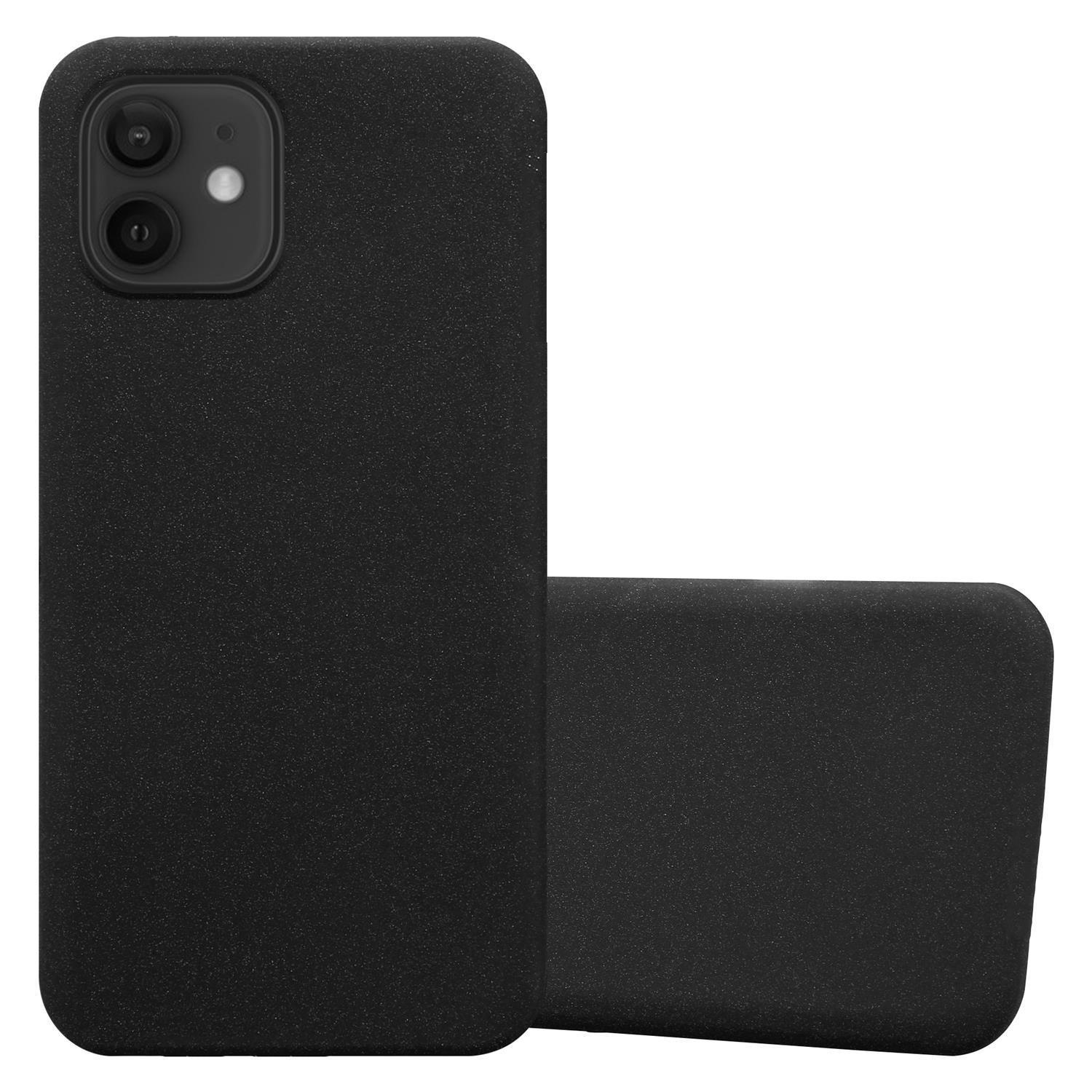 iPhone FROST Apple, 12 CADORABO PRO, TPU 12 Backcover, Frosted / SCHWARZ Schutzhülle,