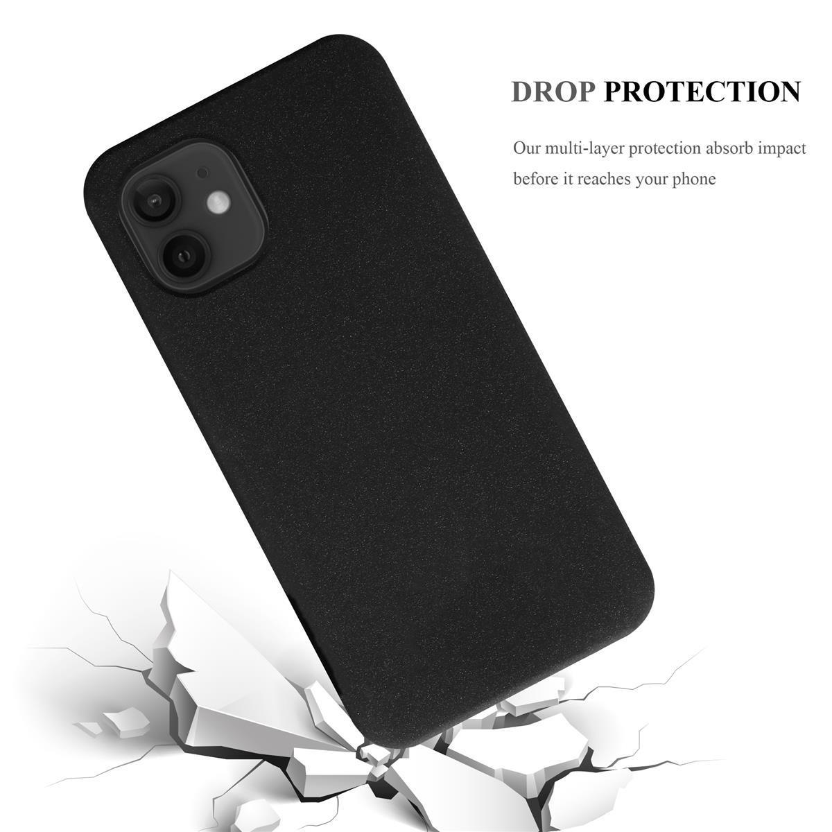 iPhone FROST Apple, 12 CADORABO PRO, TPU 12 Backcover, Frosted / SCHWARZ Schutzhülle,