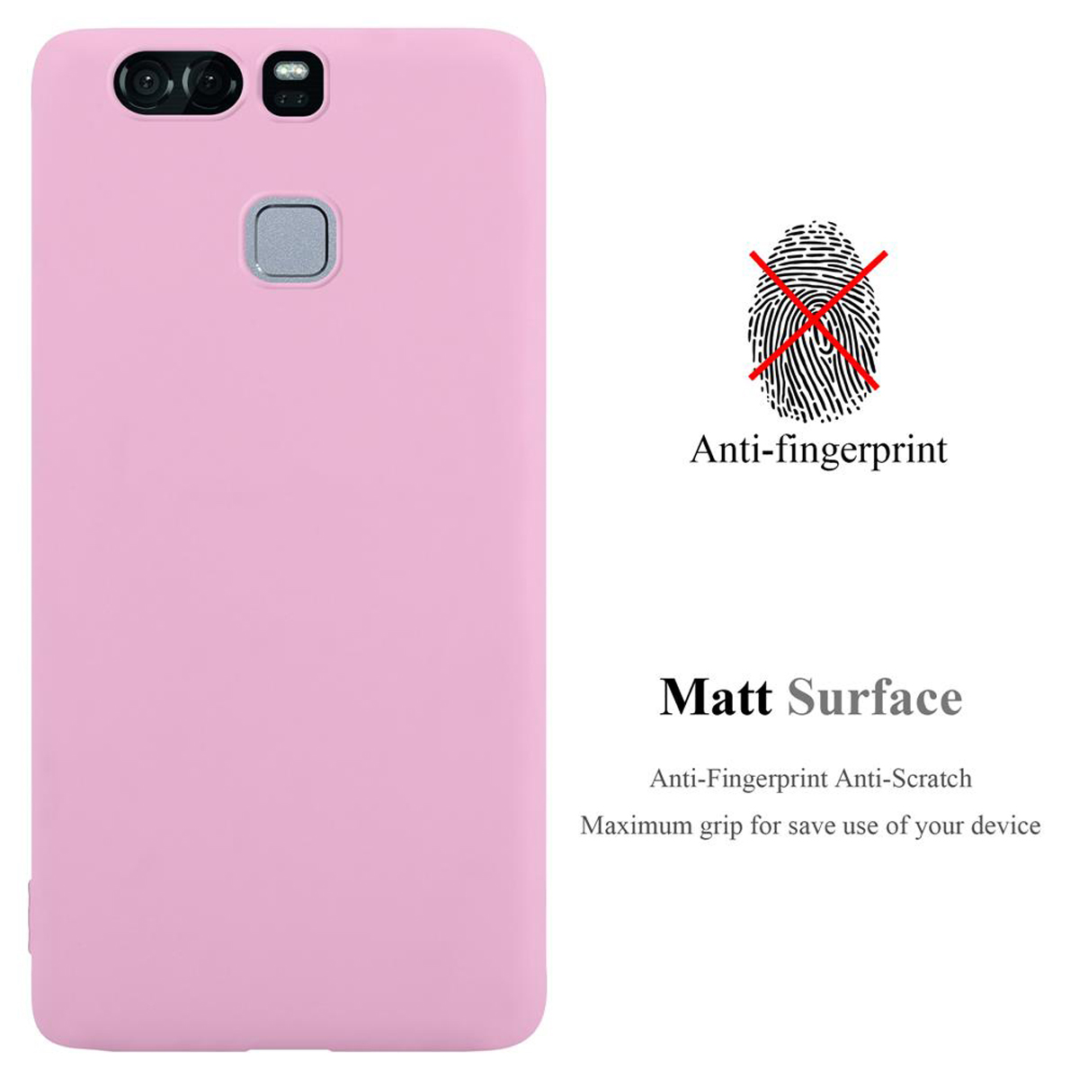 Rosa Handyhülle. Anti-Fingerabdruck und matte Oberfläche. Bild zeigt die Handyhülle.