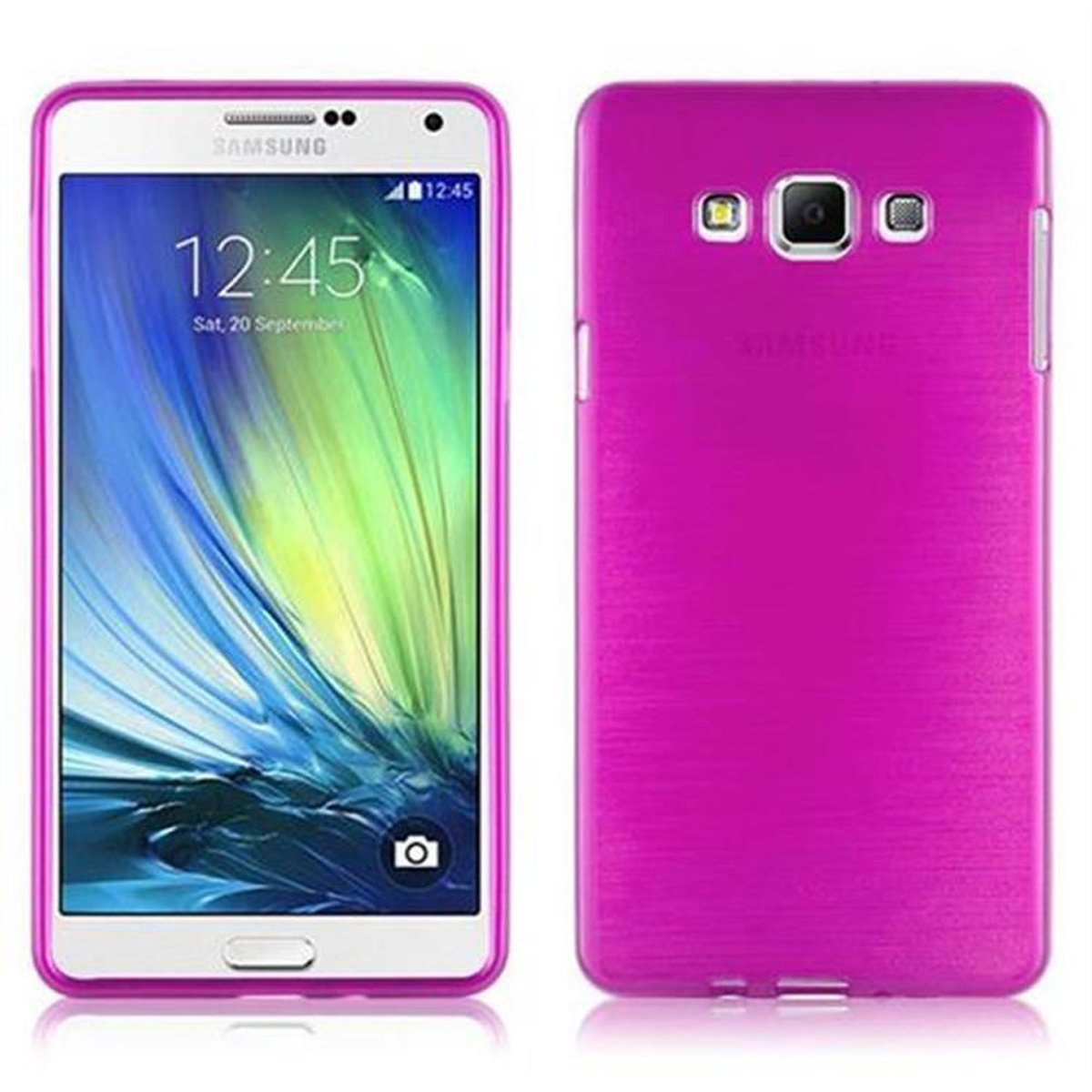 CADORABO Galaxy Hülle, Brushed Backcover, PINK TPU A7 2015, Samsung,