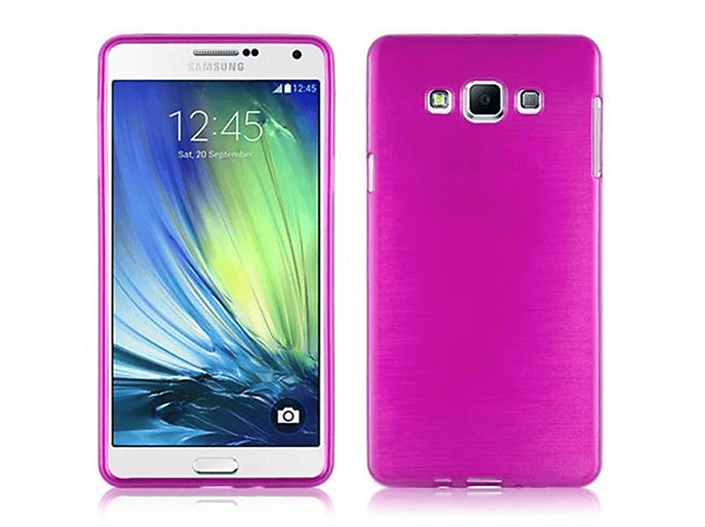 PINK Backcover, A7 Galaxy CADORABO Hülle, Samsung, TPU Brushed 2015,
