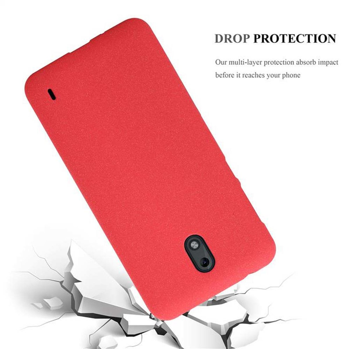 CADORABO Frosted 2 FROST Backcover, 2017, ROT Nokia, Schutzhülle, TPU