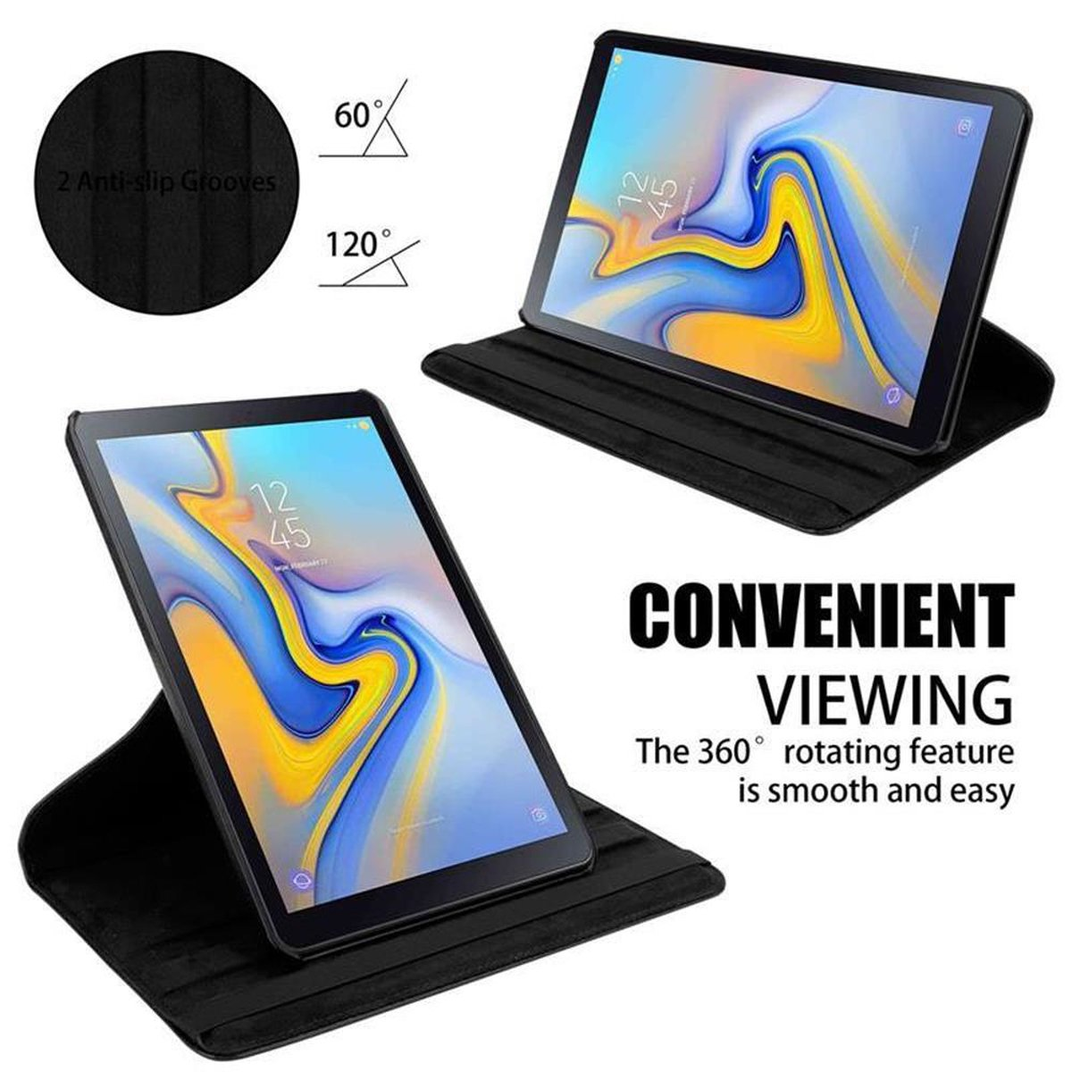 CADORABO Tablet im Book Zoll), Samsung, A (10.5 Style, SCHWARZ Tab Bookcover, HOLUNDER Hülle Galaxy