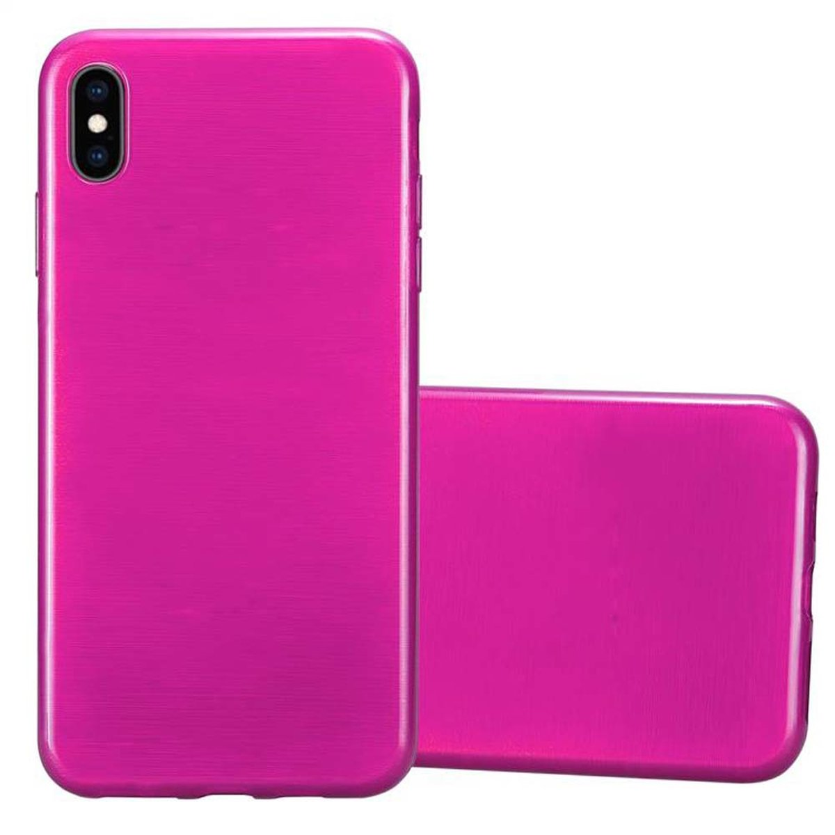 iPhone XS TPU Backcover, CADORABO Brushed Apple, MAX, PINK Hülle,
