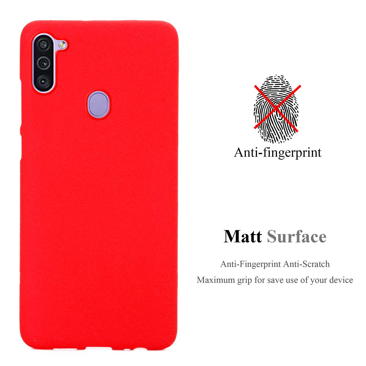 Backcover, Samsung, CADORABO Schutzhülle, FROST Frosted M11, A11 ROT Galaxy TPU /
