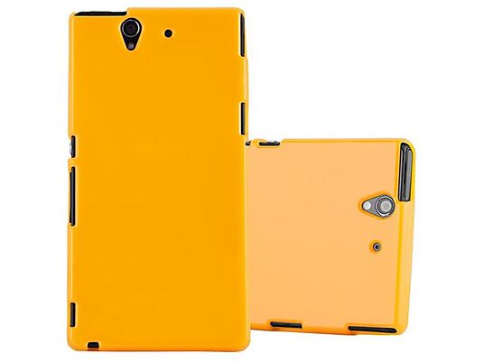 carcasa de móvil - CADORABO Funda flexible para móvil - Carcasa de TPU Silicona ultrafina, Compatible con Sony Xperia Z, jelly amarillo