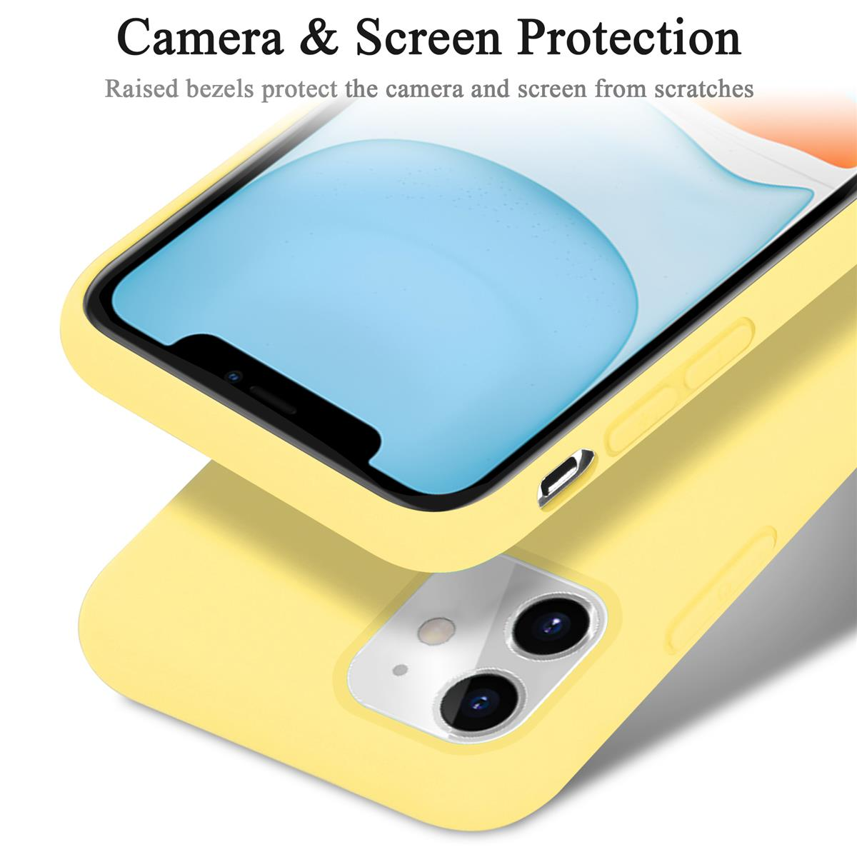 Hülle Style, iPhone Case im CADORABO Liquid Backcover, LIQUID Apple, Silicone GELB 11,