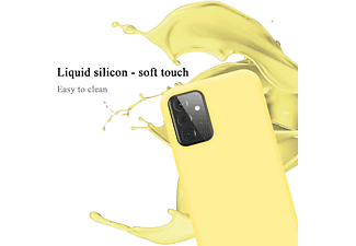 carcasa de móvil  - Funda flexible para móvil - Carcasa de TPU Silicona ultrafina CADORABO, Samsung, Galaxy A72 4G / 5G, liquid amarillo