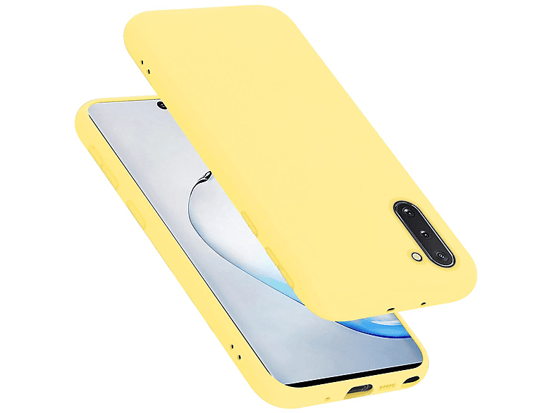 Liquid Case Galaxy NOTE Samsung, Backcover, im CADORABO 10, Hülle GELB Style, LIQUID Silicone