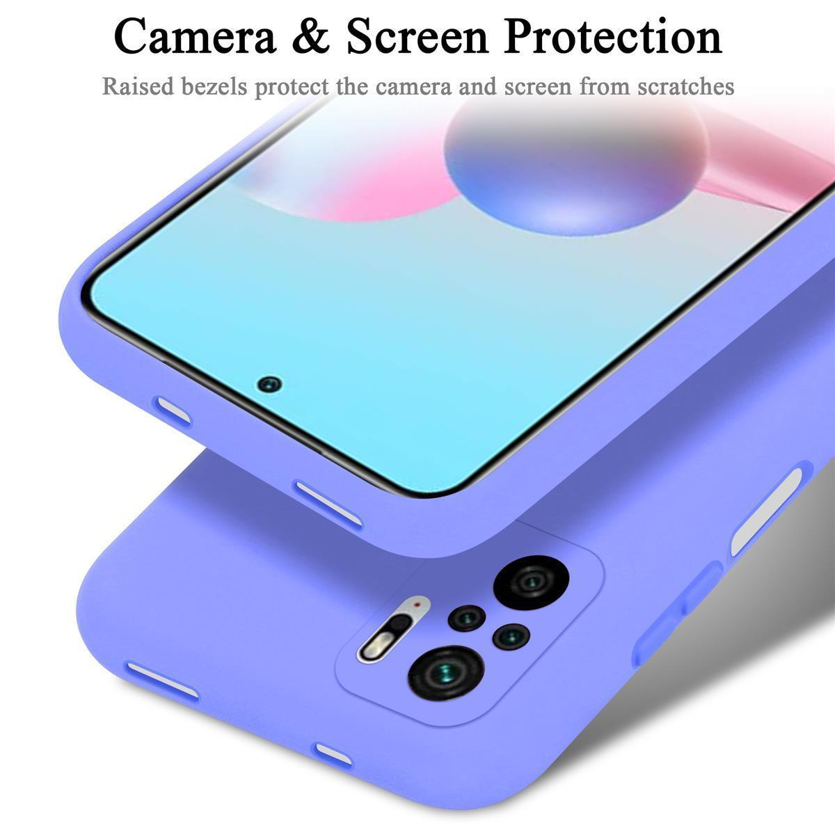 Custodia viola con protezione schermo, protegge fotocamera e schermo del telefono.