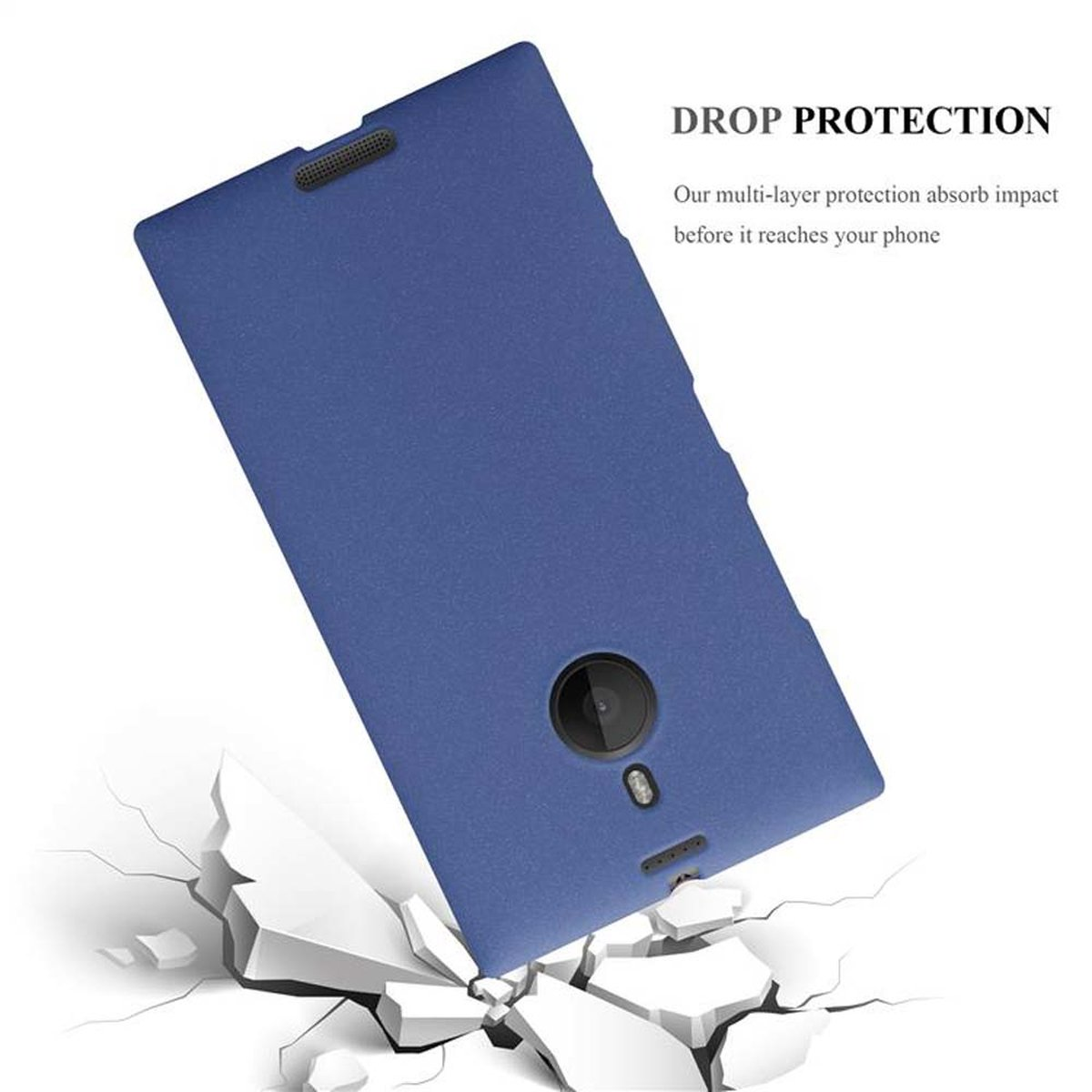 1520, Frosted Nokia, CADORABO TPU FROST BLAU Schutzhülle, DUNKEL Lumia Backcover,