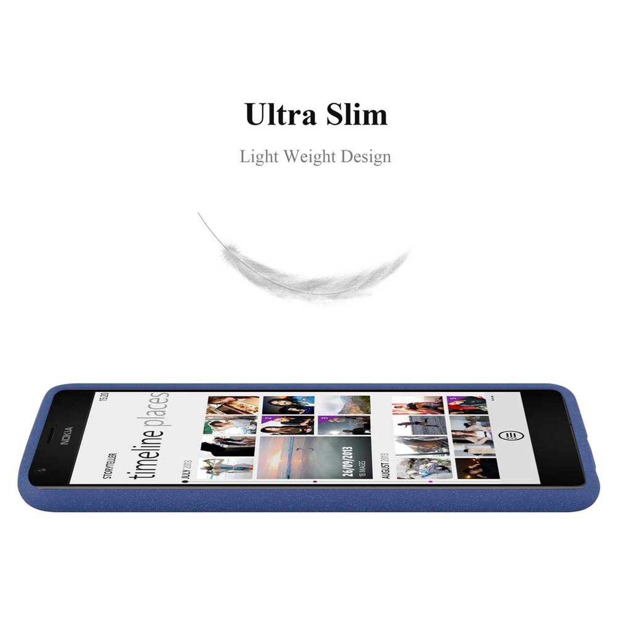 Lumia CADORABO DUNKEL Backcover, BLAU Frosted Nokia, FROST TPU 1520, Schutzhülle,