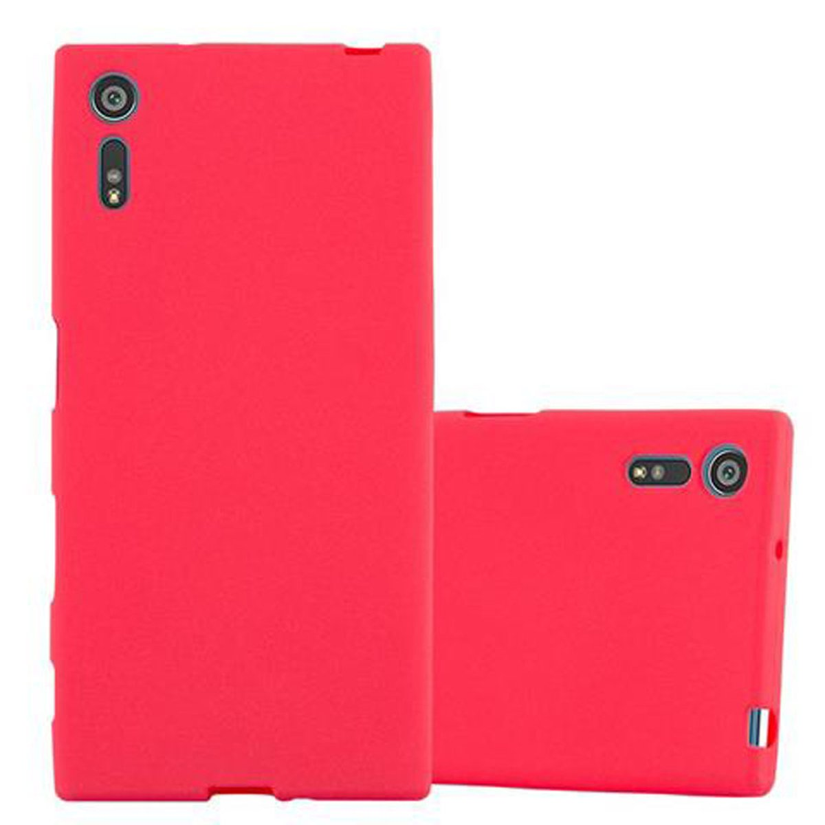 / CADORABO XZs, Backcover, XZ Sony, TPU Xperia Schutzhülle, Frosted ROT FROST