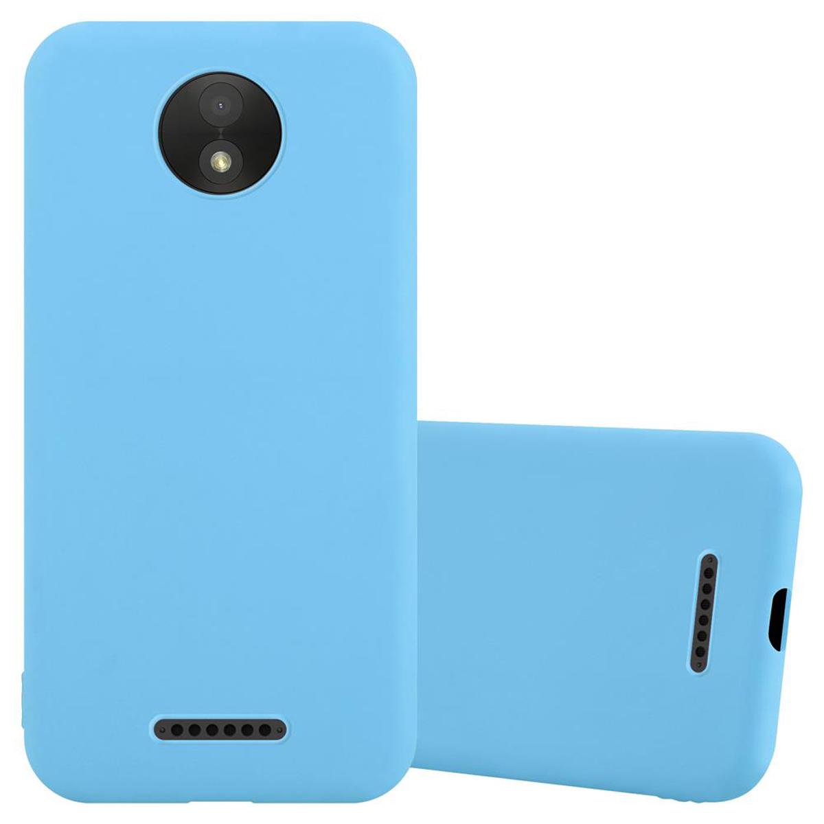 Motorola, Style, C, CADORABO Hülle CANDY im TPU Backcover, MOTO Candy BLAU