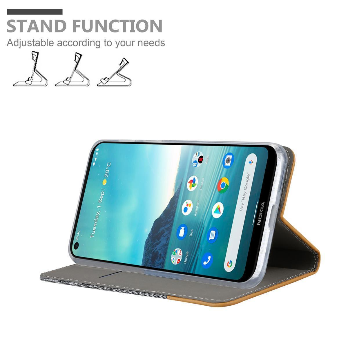 Handyhülle mit Standfunktion. Das Telefon befindet sich in der Hülle, der Bildschirm ist sichtbar.