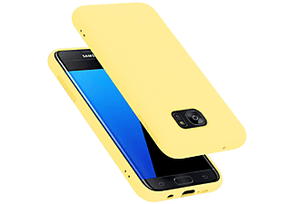 carcasa de móvil  - Funda flexible para móvil - Carcasa de TPU Silicona ultrafina CADORABO, Samsung, Galaxy S7 EDGE, liquid amarillo