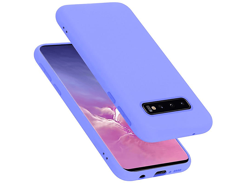 CADORABO Hülle im Liquid Silicone Case Style, Backcover, Samsung, Galaxy S10 4G, LIQUID HELL LILA