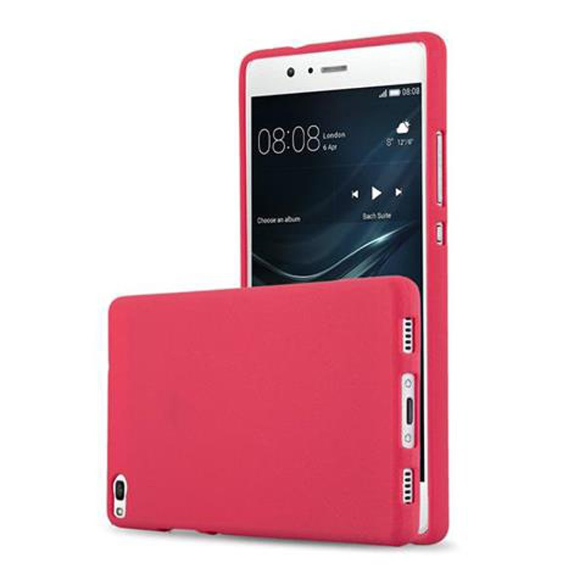 ROT CADORABO Frosted P8, Huawei, Backcover, Schutzhülle, TPU FROST