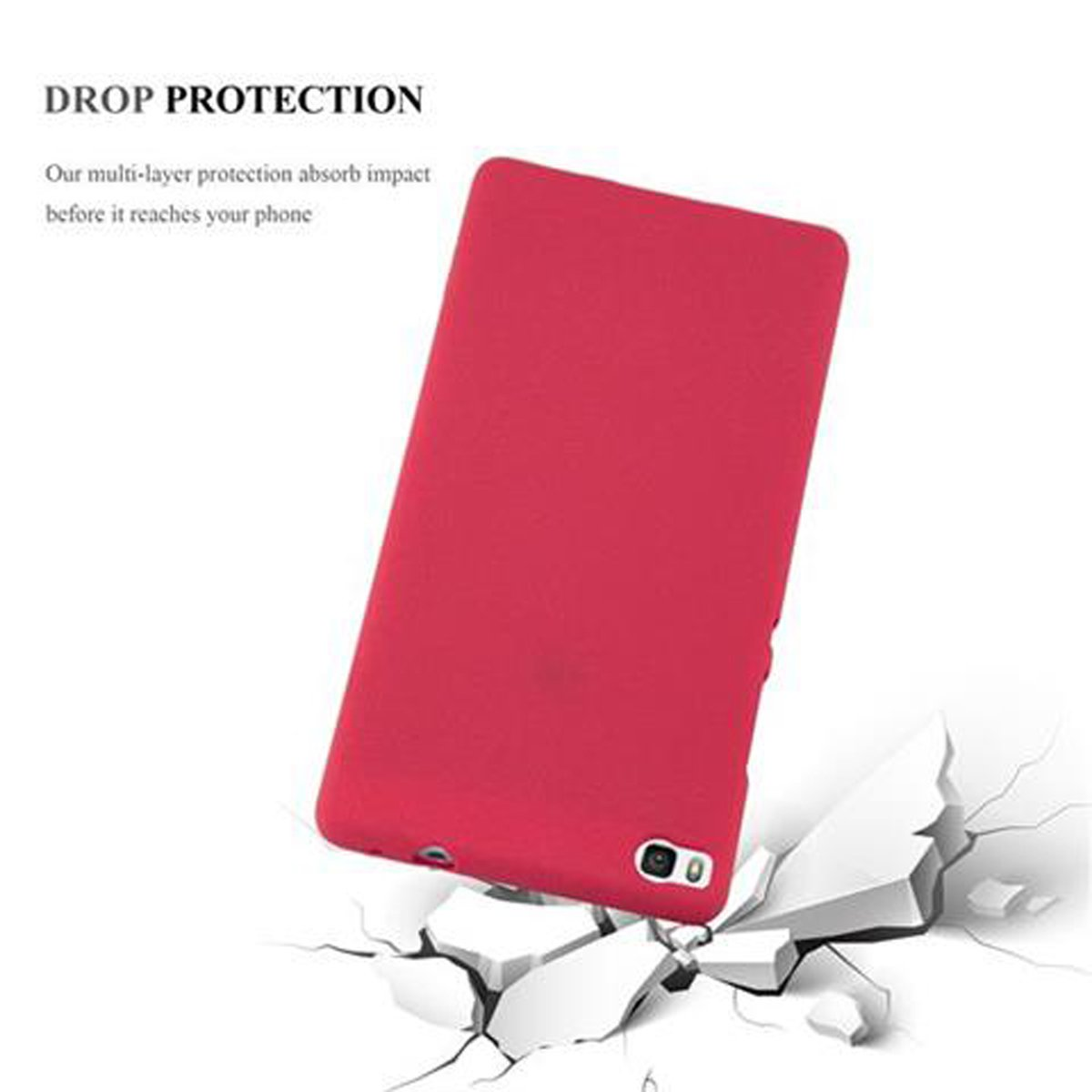 ROT CADORABO Frosted P8, Huawei, Backcover, Schutzhülle, TPU FROST