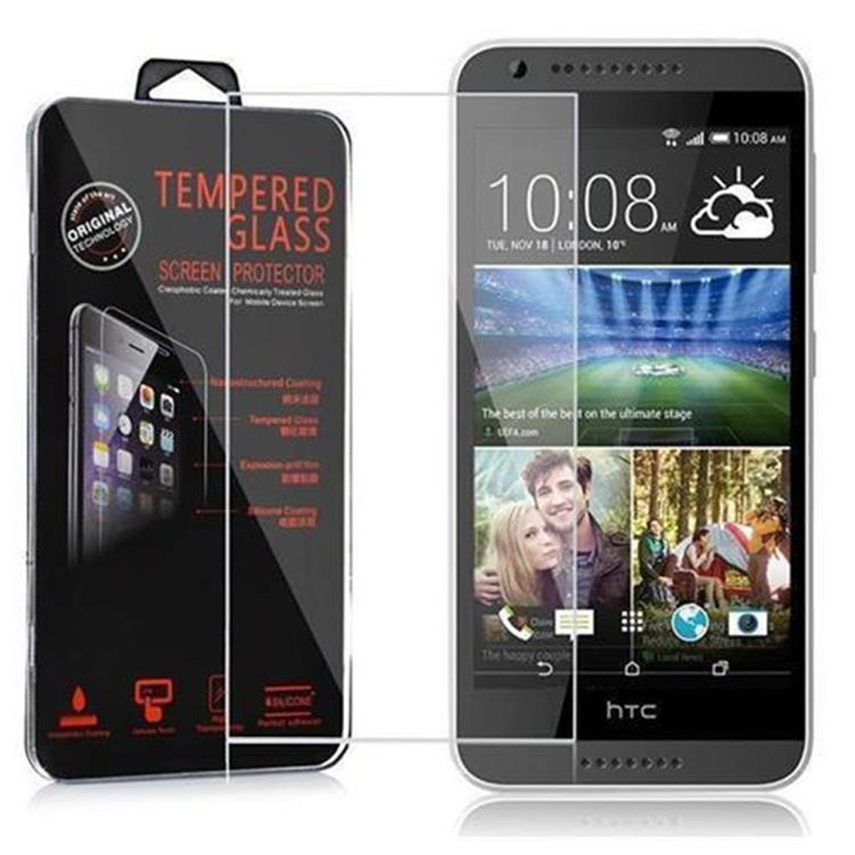 CADORABO Schutzglas Tempered Desire HTC Glas 620) Schutzfolie(für