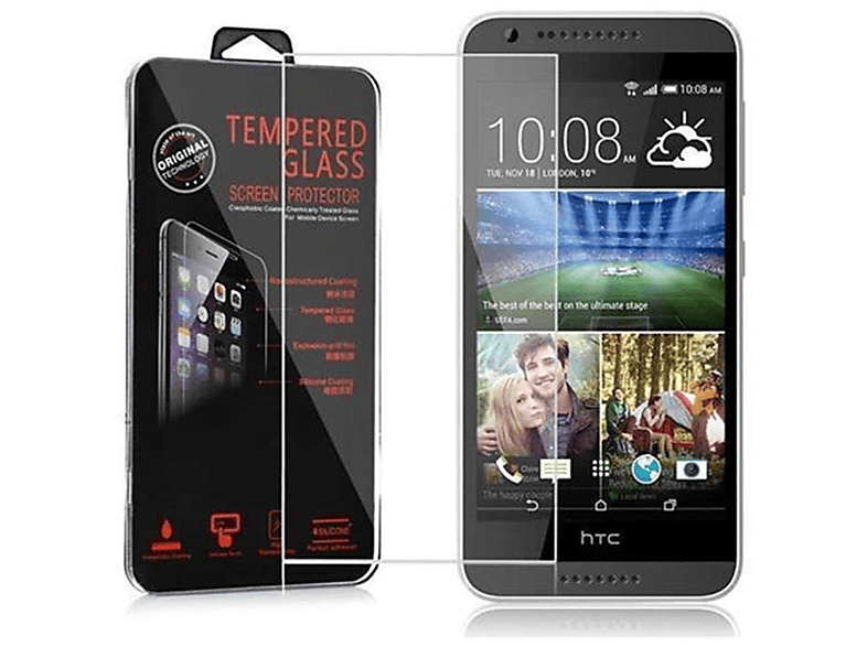 620) HTC CADORABO Tempered Glas Schutzglas Schutzfolie(für Desire