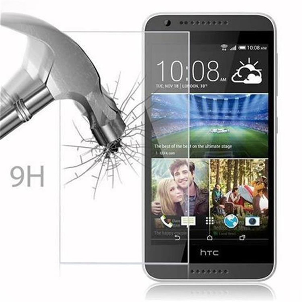 620) HTC CADORABO Tempered Glas Schutzglas Schutzfolie(für Desire
