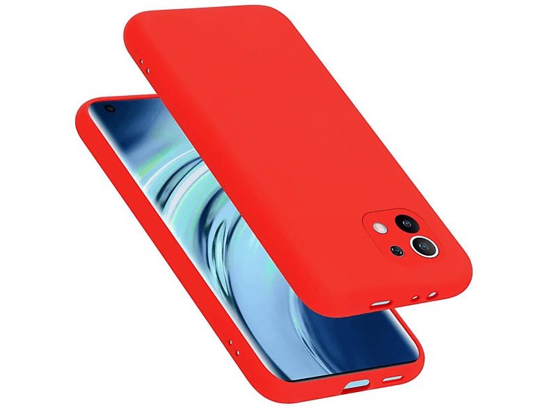 Liquid 11 5G, Hülle Mi CADORABO im Xiaomi, Backcover, Style, Silicone LIQUID Case ROT